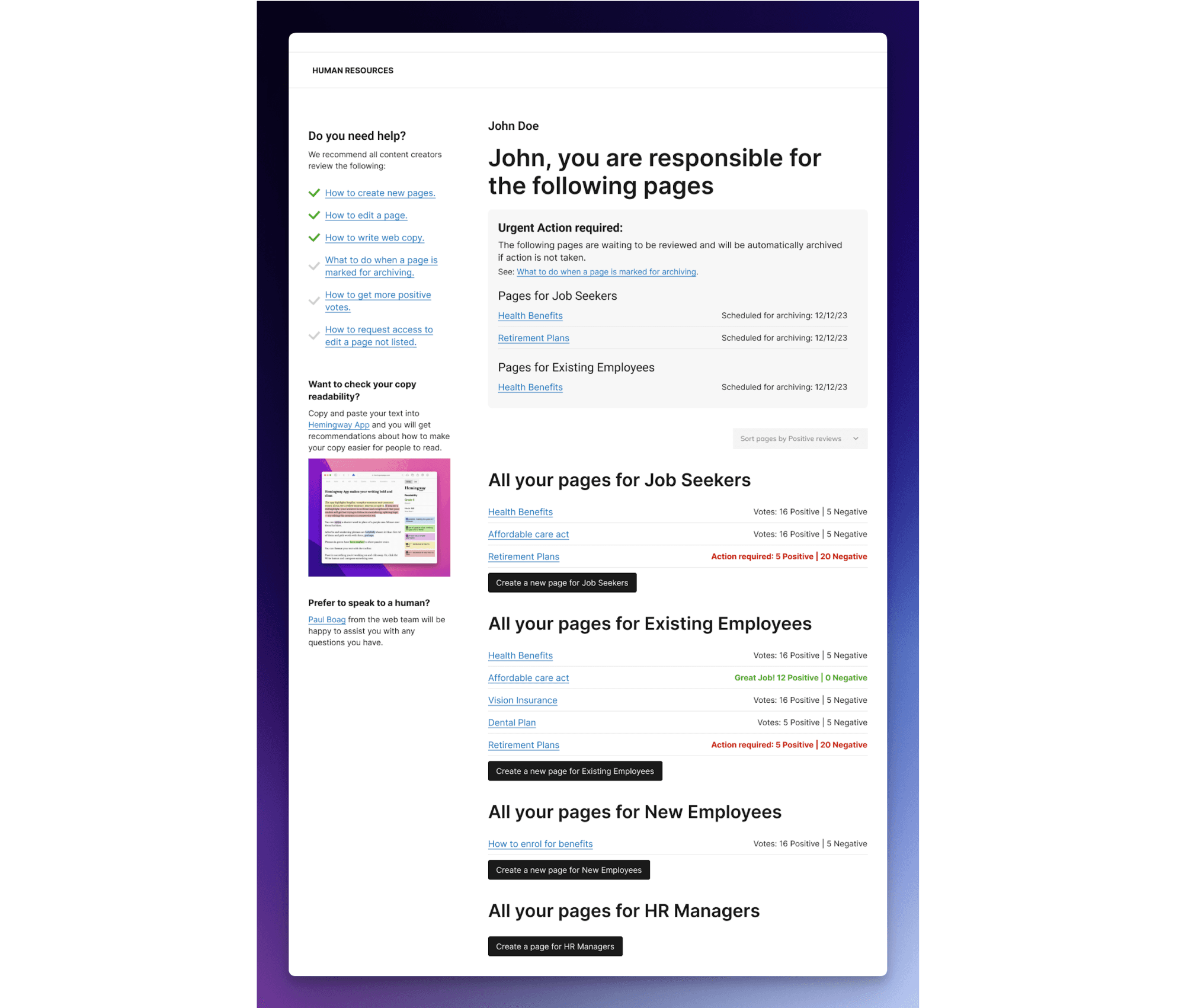 Bằng cách tạo bảng điều khiển cho người sáng tạo nội dung, họ có thể dễ dàng xem nơi họ có thể cải thiện và cách khắc phục sự cố.